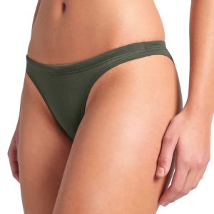 SLIP DONNA BIKINI Bottom Solid ARENA Dark Sage White