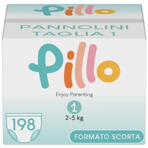 Pillo Pannolini Taglia 1 (2-5 kg) New Born – PROMO PACK – 6 confezioni 198 pannolini