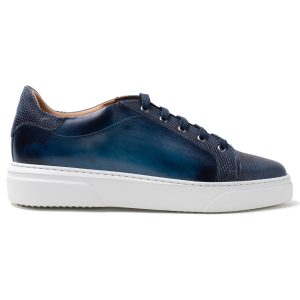 ZAC Sneakers in vitello anticato e lizard colore Blu