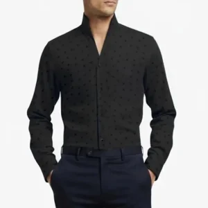 Cotton Pattern V-Neck Shirt