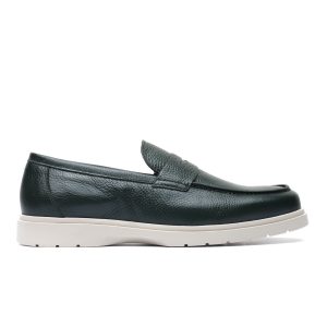 Penny Loafer in Green Leather