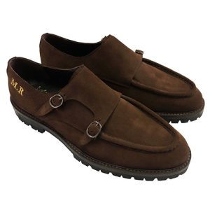 Scarpe con fibbie in pelle scamosciata