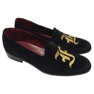 Slippers in velluto con iniziali