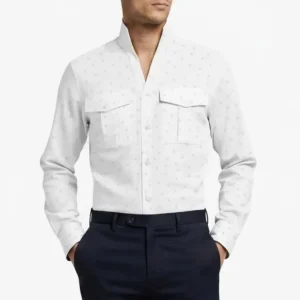 Cotton Pattern V-Neck Sahara Shirt
