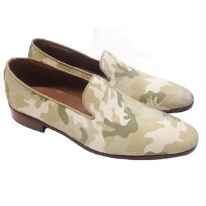 Mocassino slippers in tessuto camouflage