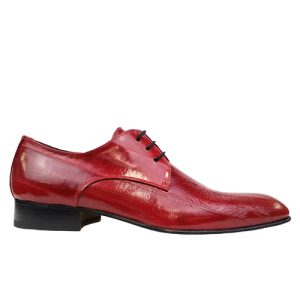 Scarpa Stringata da Cerimonia in Anguilla Rosso
