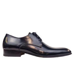 Scarpa Stringata da Cerimonia in Vitello Spazzolato Blu
