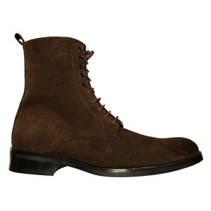 Stivaletti stringati in pelle scamosciata suola gomma