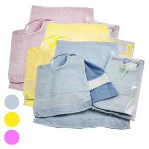 Tris RICAMA TU set 3 pezzi: bavaglia, asciugamano e sacchetto