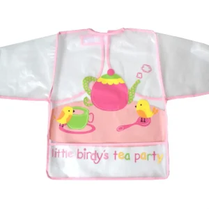 Bavaglione plastificato con maniche – Little birdy’s tea party