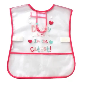 Bavaglione Plastificato senza maniche Daddy Says I’m the Cutest!