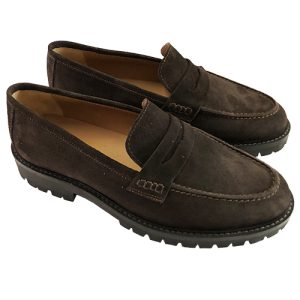 Mocassino classico in camoscio suola gomma