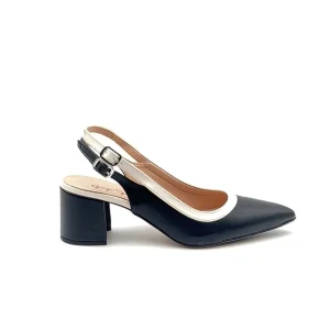 “Amelie” Slingback in Nappa Nera