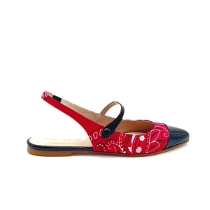“Allegra” Slingback in Tessuto Bandana Fucsia
