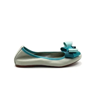 “Alice” Ballerina in Nappa Martellata Tè Verde