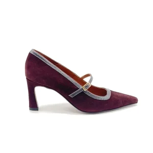 “Ariane” Mary Jane in Camoscio Bordeaux