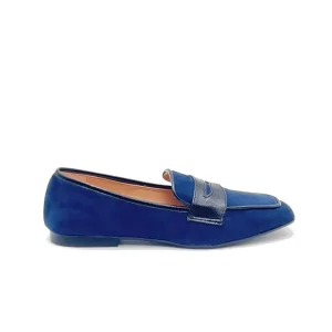 “Caterina” Mocassino in Camoscio Blu Navy