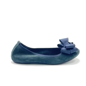 “Alice” Ballerina in Camoscio Verde Bottiglia e Blu