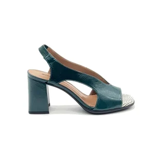 “Alba” Sandalo in Vernice Petrolio