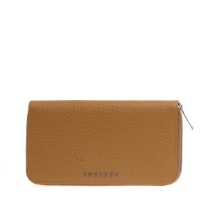 portafoglio full zip senape