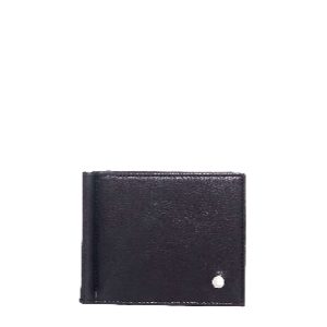 portadollari con tasca in pelle nero