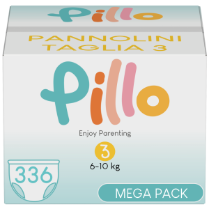 Pillo Pannolini Taglia 3 (6-10 kg) Midi – MEGA PACK – 18 confezioni 504 pannolini
