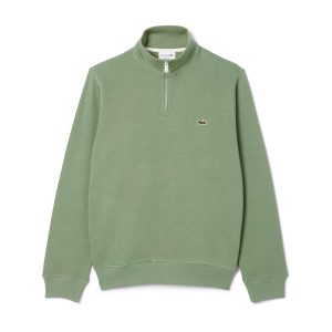 LACOSTE  –  Felpa interlock a collo alto con zip
