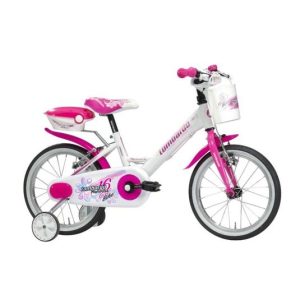 Bicicletta Bambina Lombardo – Mariposa 16″ 3/5 Anni Bianca Fucsia