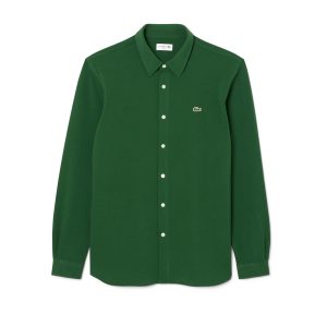 LACOSTE  –  Camicia slim fit in piqué di cotone